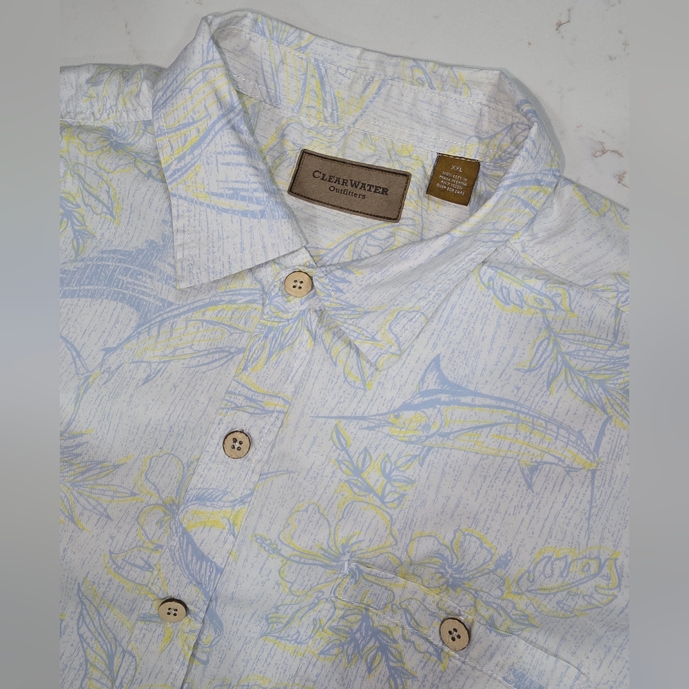 ClearWater Outfitters Mens Tropical Short Sleeve Shirt 100% Cotton Size XXL
